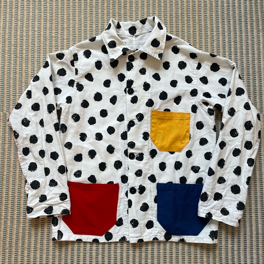 Handmade Memphis Polka Dot/Multicolored chore coat/shirt